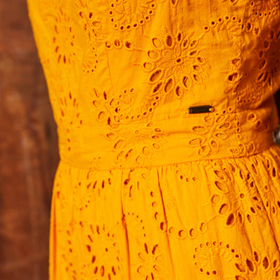 Kingsley Heath Anglais Tiered Midi Dress Tumeric
