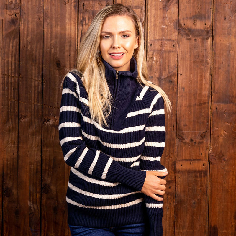 Coastal Quarter Zip Funnel Collar Midnight