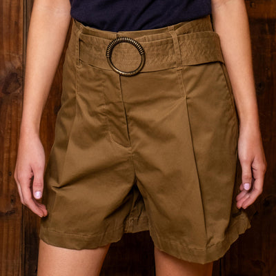 Clifton High-Waisted Flared Short Olive