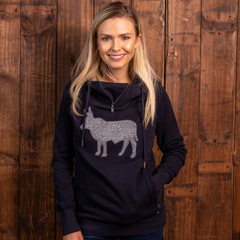 Beaded Nguni Luxe Hoodie Midnight