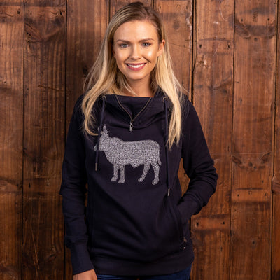 Beaded Nguni Luxe Hoodie Midnight
