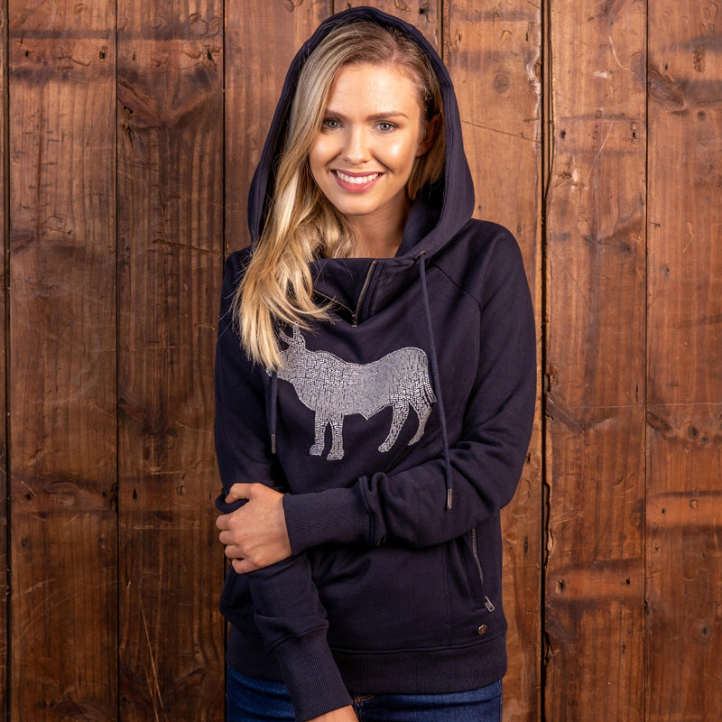 Beaded Nguni Luxe Hoodie Midnight
