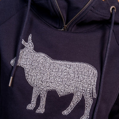 Beaded Nguni Luxe Hoodie Midnight