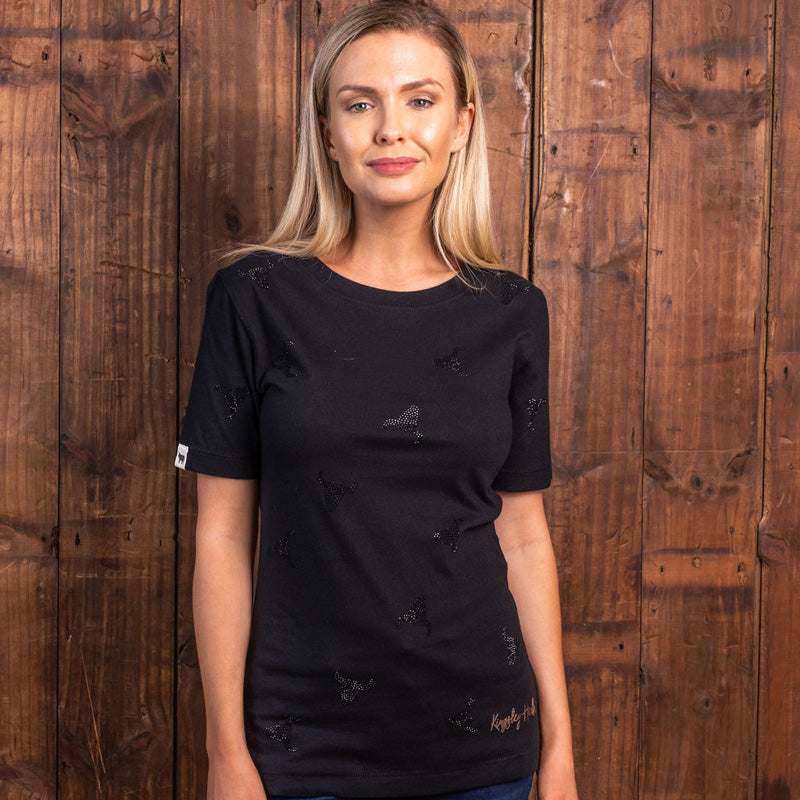 All Over Glitzy Skull Regular Crew Tee Mamba