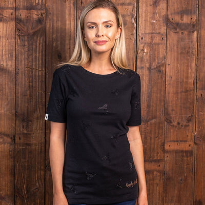 All Over Glitzy Skull Regular Crew Tee Mamba