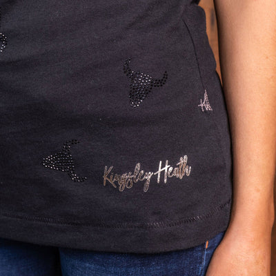 All Over Glitzy Skull Regular Crew Tee Mamba