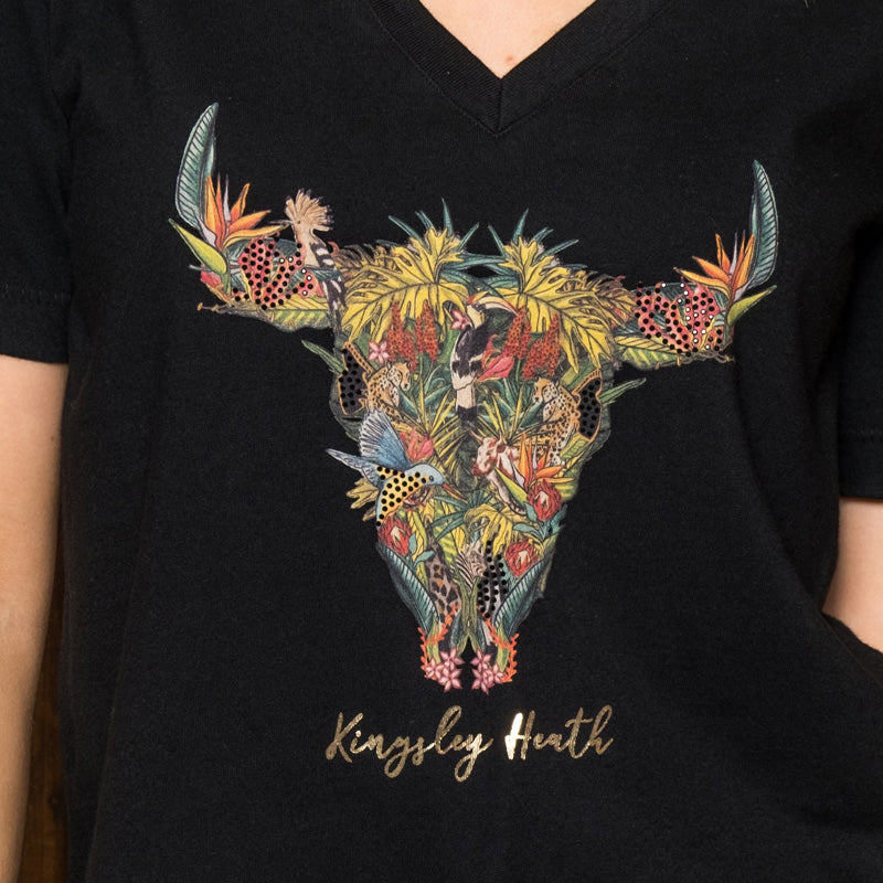 Bush Carnival Skull V-Neck Shabby Tee