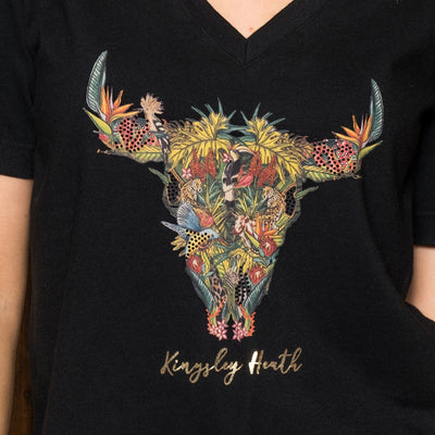 Bush Carnival Skull V-Neck Shabby Tee