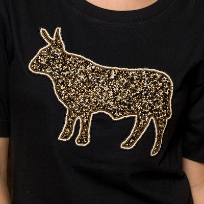 Beaded Luxe Nguni Regular Crew Tee Mamba
