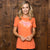 Flora Luxe Nguni Crew Slim Tee Coral