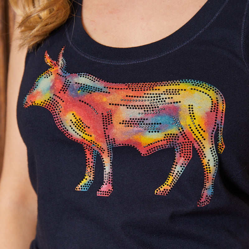Glitzy Watercolour Tank Midnight