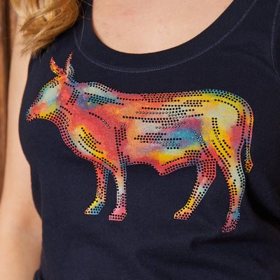 Glitzy Watercolour Tank Midnight