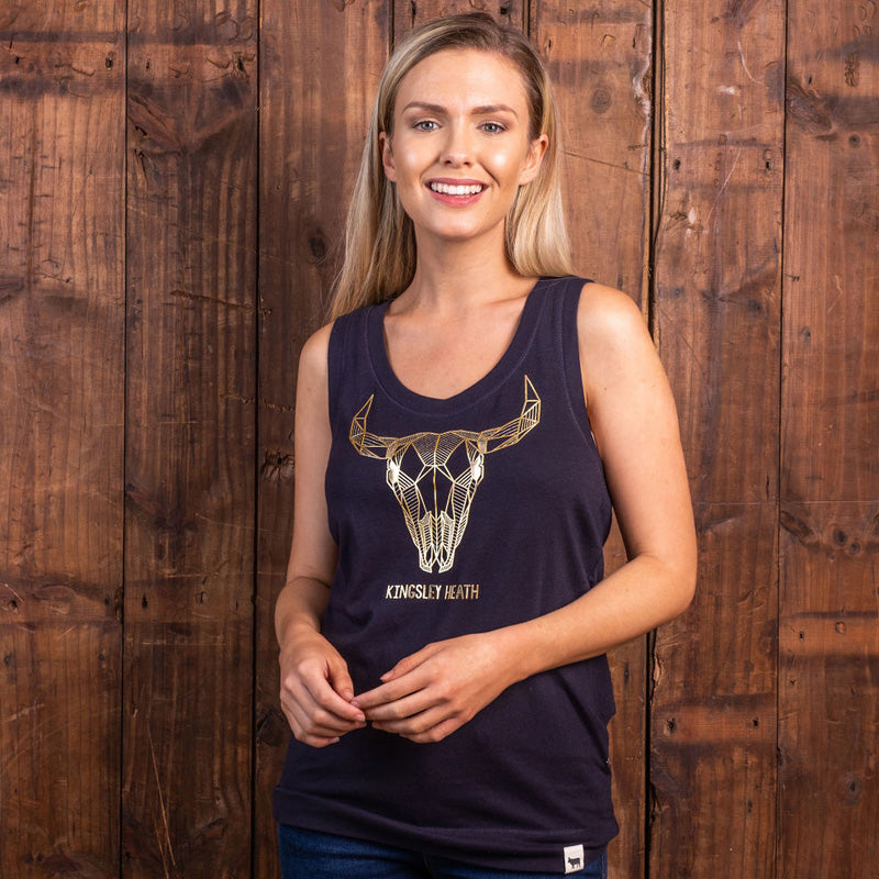 Geo Foil Skull Tank Midnight