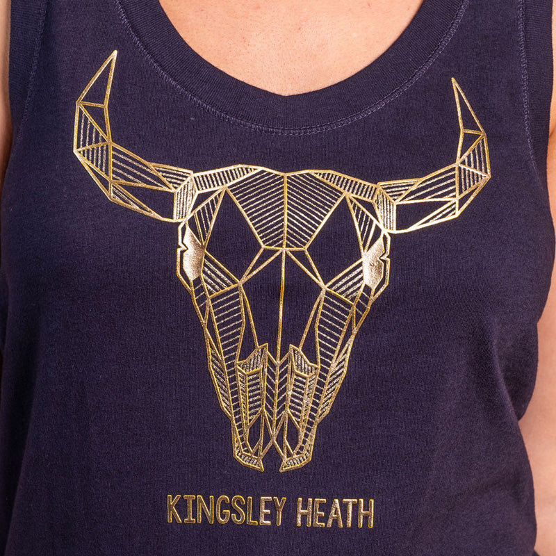Geo Foil Skull Tank Midnight