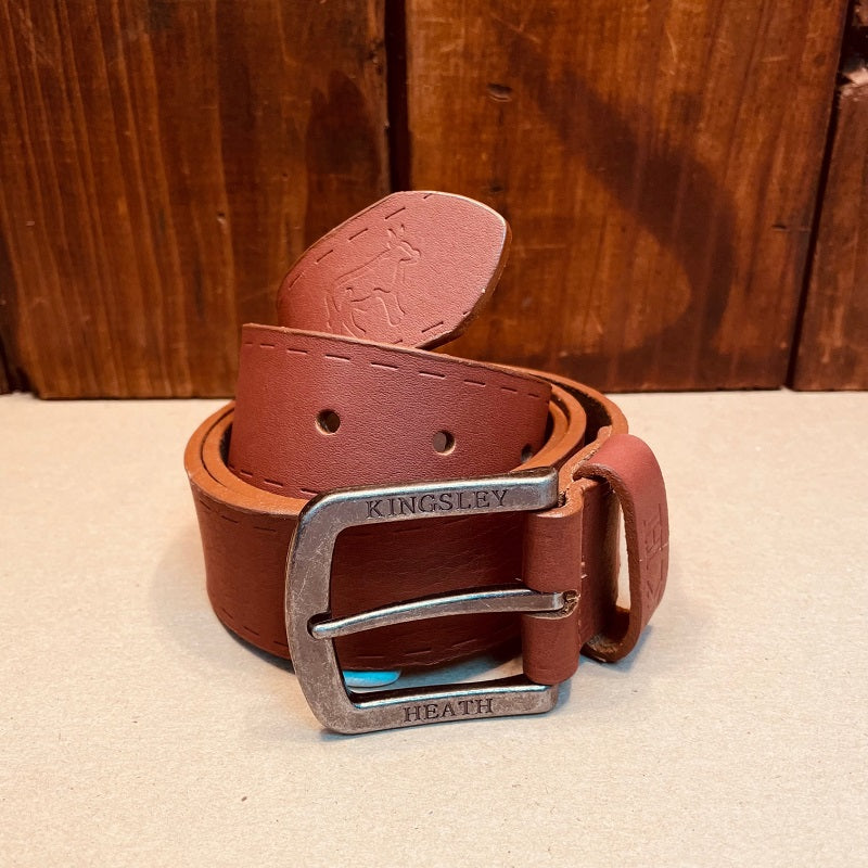 Kingsley Heath Slit Punch Out Belt Tan/Nickel