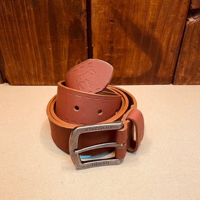 Kingsley Heath Slit Punch Out Belt Tan/Nickel