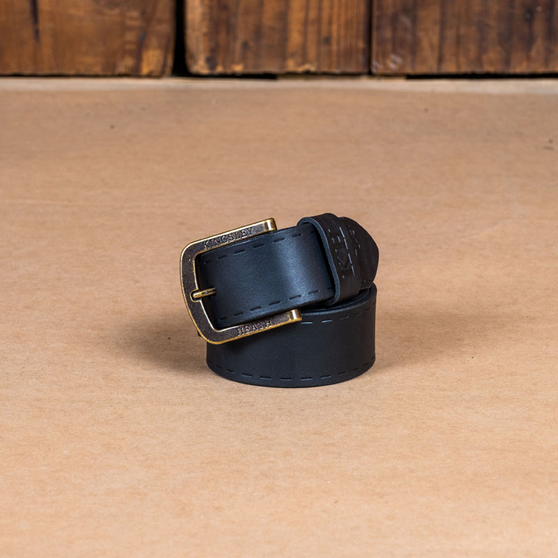 Kingsley Heath Slit Punch Out Belt Mamba/Brass