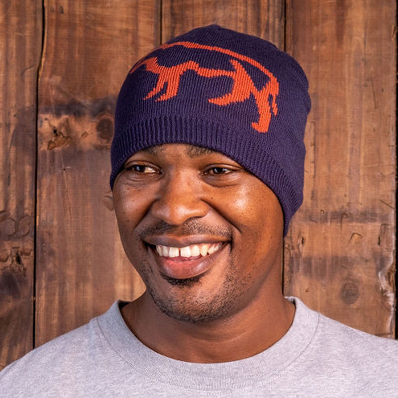 Kingsley Heath Woven Nguni Skull Beanie Midnight