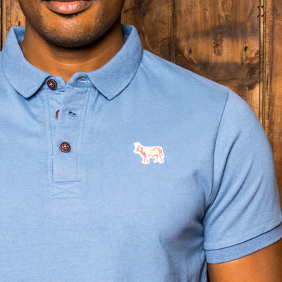 Kingsley Heath Pop Art Badge SJ Polo Perriwinkle