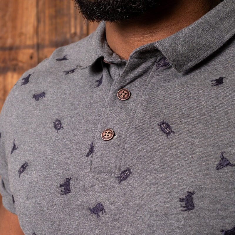All Over Shield Regular Fit SJ Polo Jackal