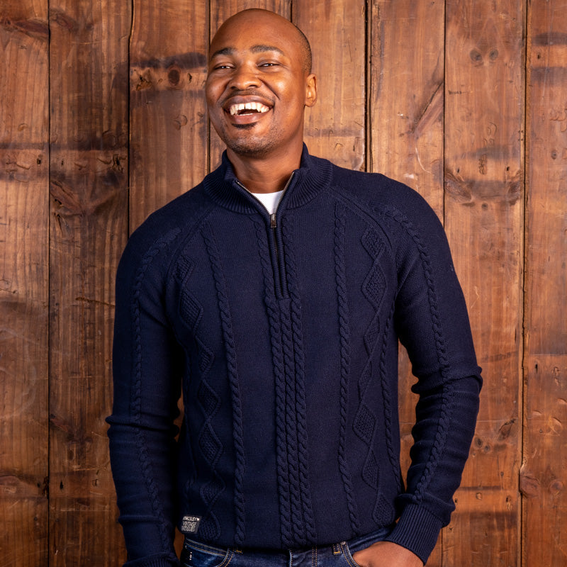 Hilton Cable ¼ Zip Pullover Midnight