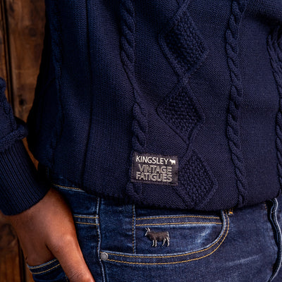 Hilton Cable ¼ Zip Pullover Midnight