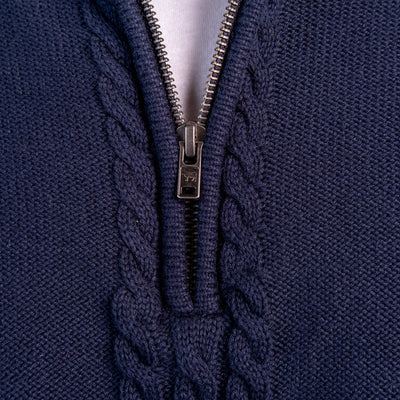Hilton Cable ¼ Zip Pullover Midnight