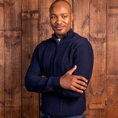 Hilton Cable ¼ Zip Pullover Midnight
