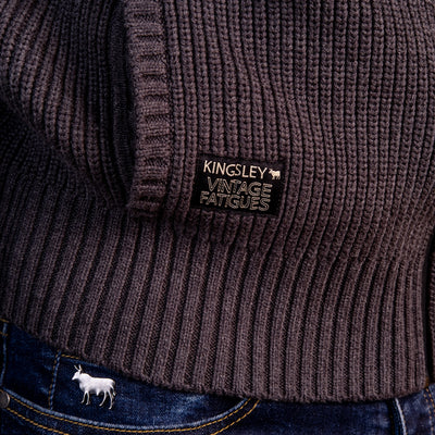 Chunky Meander Zip Thru Hoodie Gravel