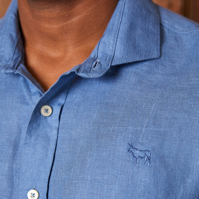 Cape Classic Linen Longsleeeve Slim Fit Shirt Perriwinkle