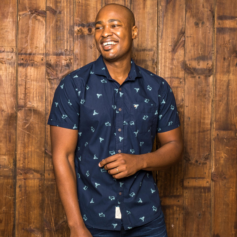 Kingsley Neon Luxe Short Sleeve Shirt Midnight