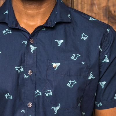 Kingsley Neon Luxe Short Sleeve Shirt Midnight