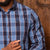 Fort Nottingham Check Muscle Fit Shirt Midnight