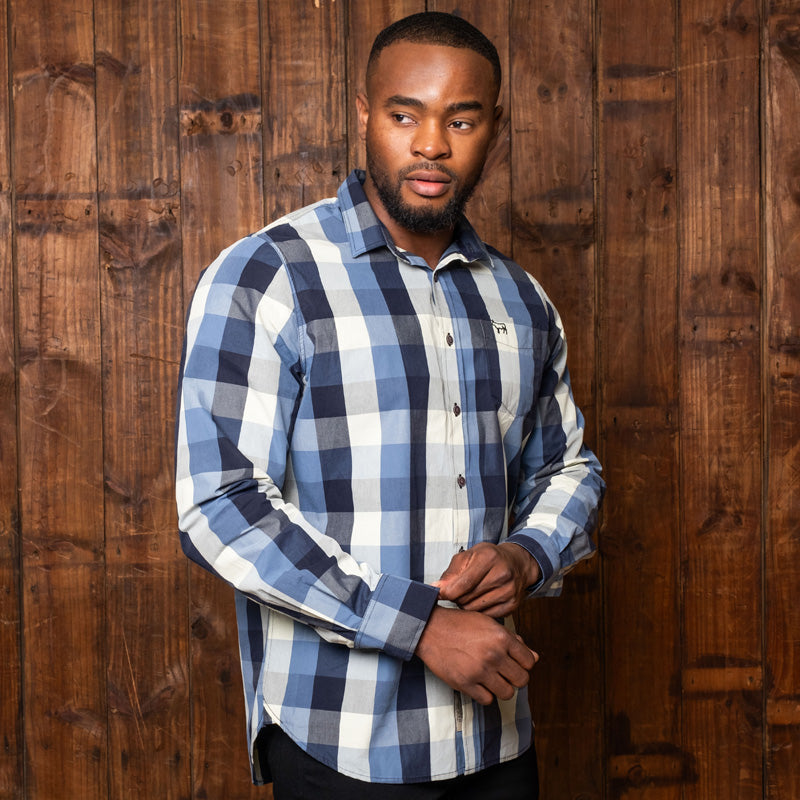 Ceres Gingham Muscle Fit Shirt Midnight