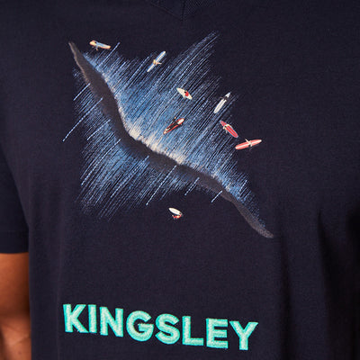 Kingsley Backline V-Neck Tee Midnight