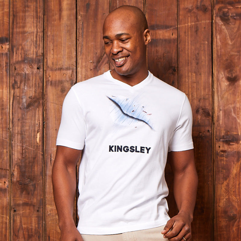 Kingsley Backline V-Neck Tee Pelican