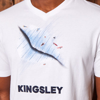 Kingsley Backline V-Neck Tee Pelican