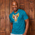 Funky Concentric Skull V-Neck Tee Teal