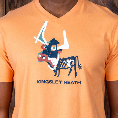Abstract Nguni V-Neck Tee Mango