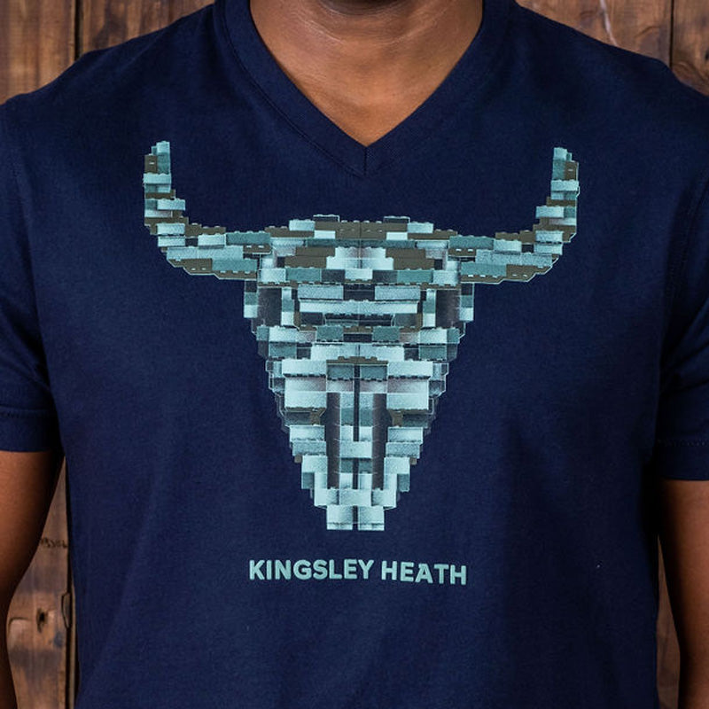 Build-It Up Skull V-Neck Tee Midnight