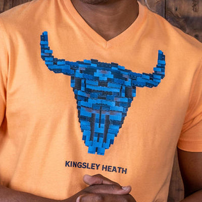 Build-It Up Skull V-Neck Tee Mango