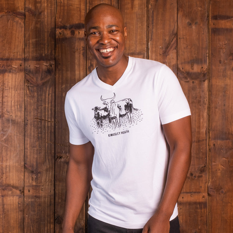Lino Nguni V-Neck Tee Pelican