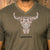 Crosshatch Skull V Neck Tee Fatigue