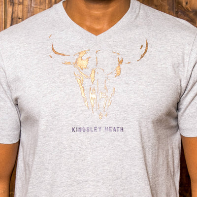 Foil Shadows V Neck Tee Vervet