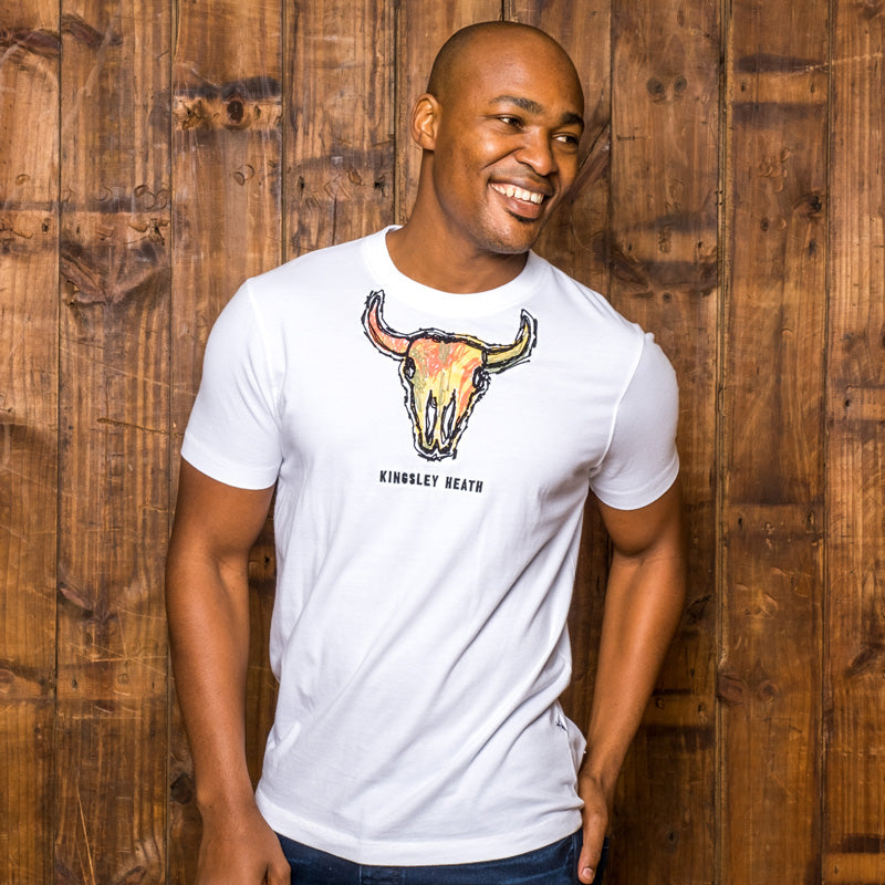 Funky Pop Art Skull V Neck Tee Pelican