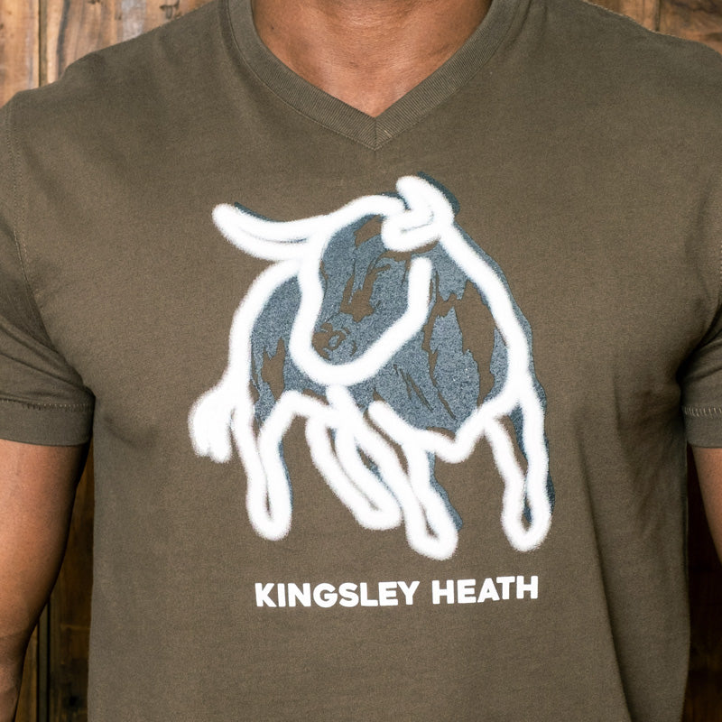 Charging Shutter Nguni V-Neck Tee Fatigue