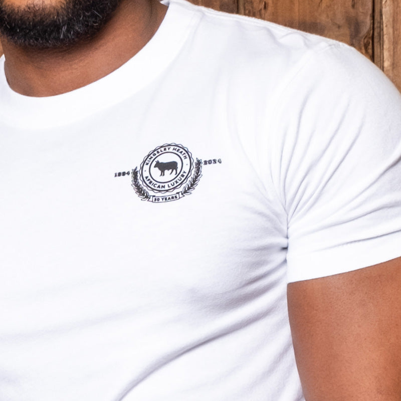 Kingsley Heath 30  Year Small Crest Crew Tee Pelican