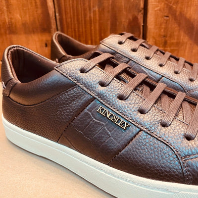 Kingsley Heath S Croc Inset Sneaker Choc/Brass/White
