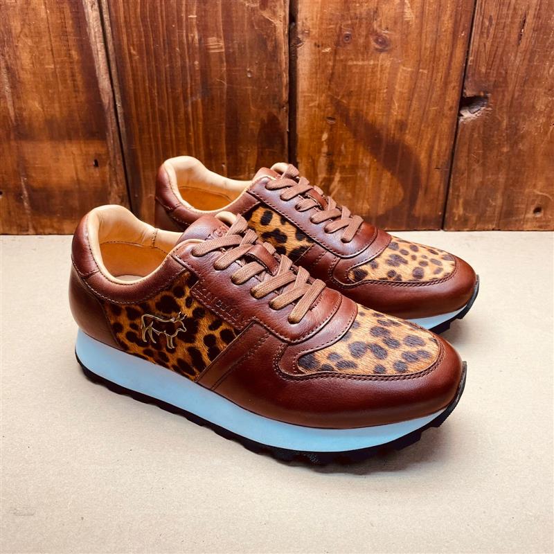Kingsley Heath Wild Retro Runner Choc/Wild/Brass/White