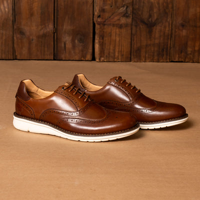 Kingsley Heath FC Wingtip Brogue Tan/White
